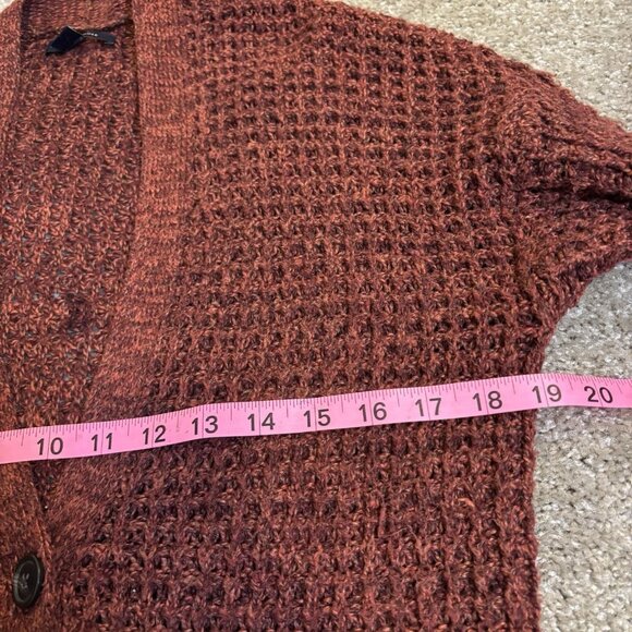 American Eagle Cozy Waffle-Knit Cardigan Sweater Rust Color Women's Size XS #236 - Picture 5 of 7